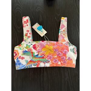 Johnny Was Reverse Pique Square Neck Bikini Top in Paula